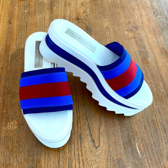 Stella McCartney Shoes - Stella McCartney platform slides sandals red blue size 36.5